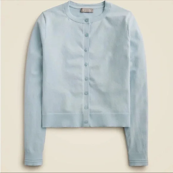 J.‎ Crew New Jackie cardigan in premium ultra-fine cotton blend XS Light Blue - Picture 4 of 5